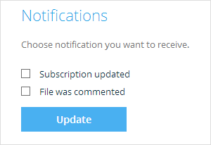 screenshot of notification interface